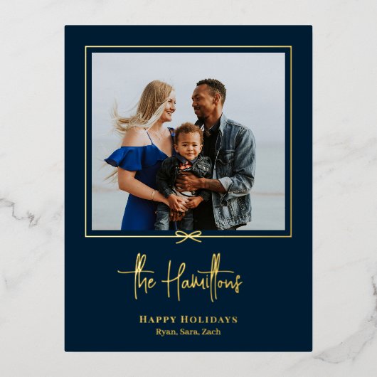 ギフトモダンフォイル休日はがきクリスマスカード 箔シーズンポストカード (正面)