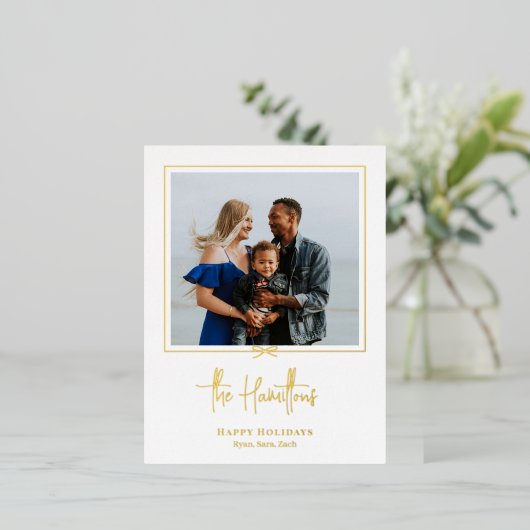 ギフトモダンフォイル休日はがきクリスマスカード 箔シーズンポストカード (立ち正面)