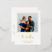 ギフトモダンフォイル休日はがきクリスマスカード 箔シーズンポストカード (正面/裏面)