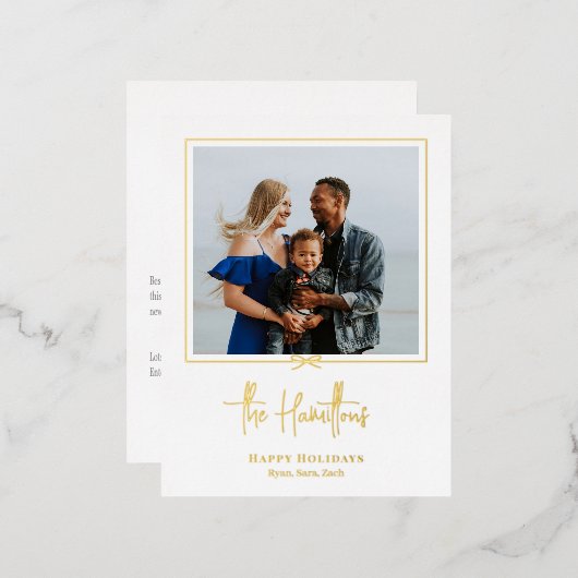 ギフトモダンフォイル休日はがきクリスマスカード 箔シーズンポストカード (正面/裏面)