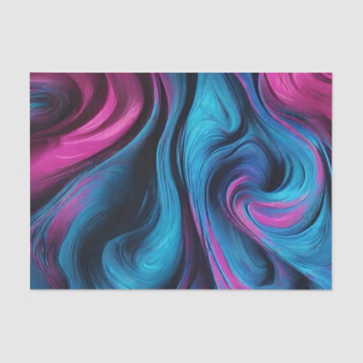 ギフトモダンラッピングブルーとピンク –  薄葉紙 (正面)