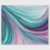 ギフトモダンラッピング – 紫とティール（緑がかった色）- ラッピングペーパー (フラット)