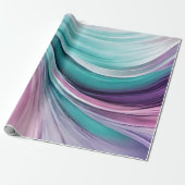 ギフトモダンラッピング – 紫とティール（緑がかった色）- ラッピングペーパー (アンロールド)