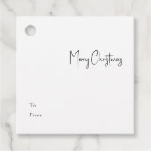 ギフトモダンラベルからクリスマススクリプト正方形 フェイバータグ (正面)