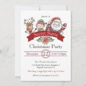 ギフトモダン交換シークレットサンタクリスマス 招待状 (正面)