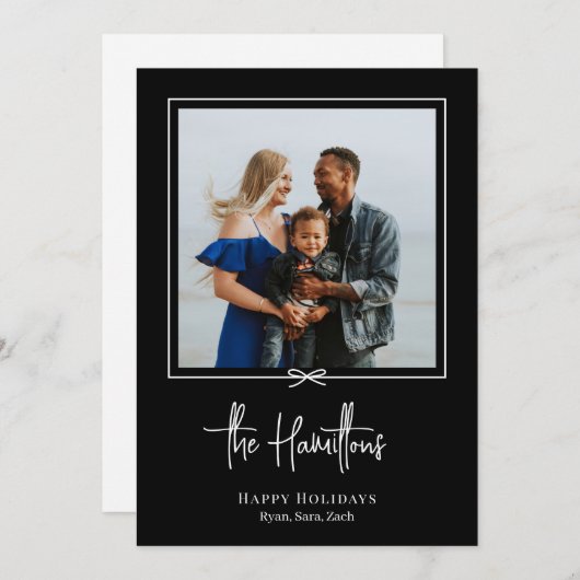 ギフトモダン写真ホリデーカードクリスマスカード シーズンカード (正面/裏面)