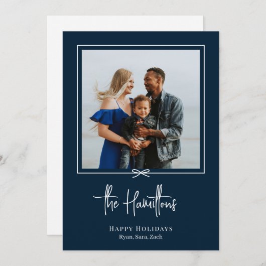 ギフトモダン写真ホリデーカードクリスマスカード シーズンカード (正面/裏面)