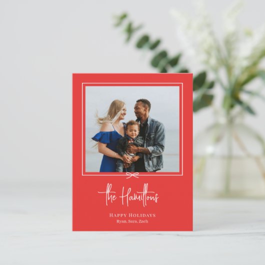 ギフトモダン写真ホリデー葉書クリスマスカード シーズンポストカード (スタンド正面)