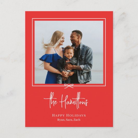 ギフトモダン写真ホリデー葉書クリスマスカード シーズンポストカード (正面)