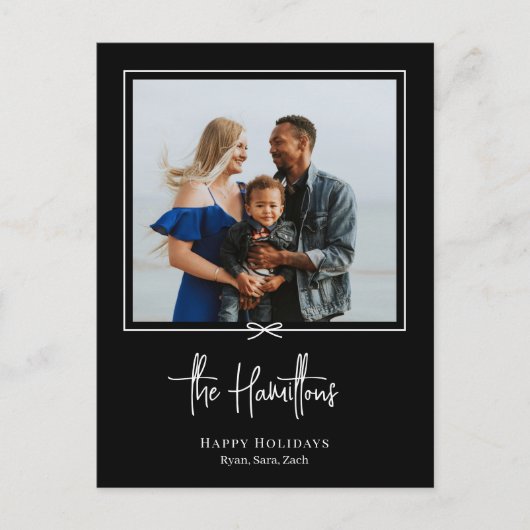 ギフトモダン写真ホリデー葉書クリスマスカード シーズンポストカード (正面)