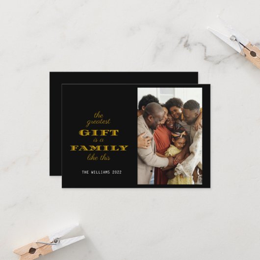 ギフトモダン家族のもっとも偉大クリスマスグリーティング カード (正面/裏面インサイチュ)