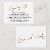 ギフトモダン金ゴールド手書き結婚について エンクロージャーカード (正面/裏面)