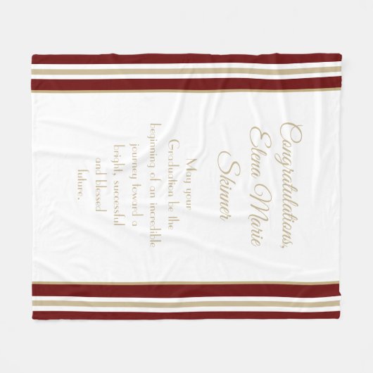 ギフトユニーク!カスタムの卒業毛布 フリースブランケット (正面(横))