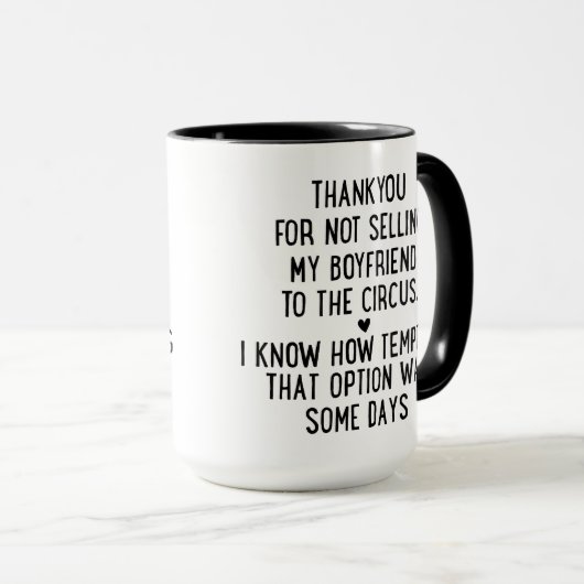 ギフトユーモアのある感謝してい、私の彼氏を売らないために マグカップ (正面右)