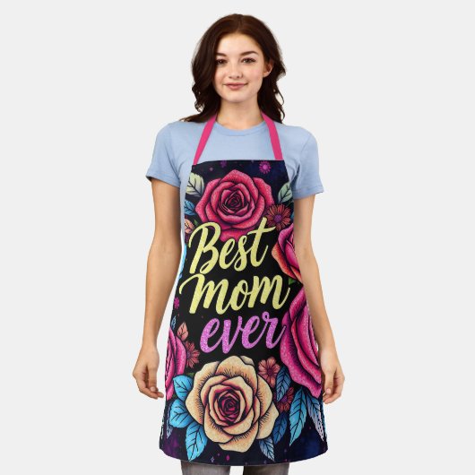 ギフトラグジュアリーフローラ人気があるコレクション エプロン (着用した状態)
