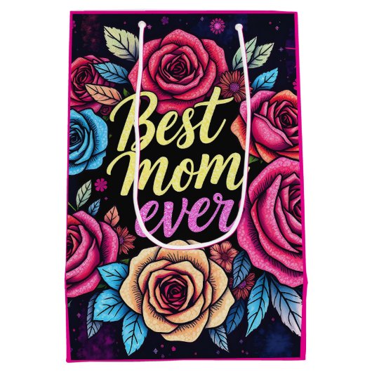 ギフトラグジュアリーフローラ人気があるコレクション ミディアムペーパーバッグ (裏面)