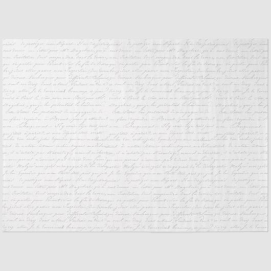 ギフトラッピングティッシュペーパーヴィンテージフランスのスクリプト 薄葉紙 (正面)