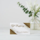 ギフトラッピングブティックお土産ショップ金ゴールドグリッター 名刺 (スタンド正面)