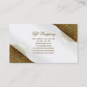 ギフトラッピングブティックお土産ショップ金ゴールドグリッター 名刺 (裏面)