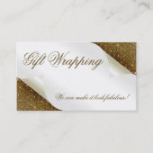 ギフトラッピングブティックお土産ショップ金ゴールドグリッター 名刺 (正面)