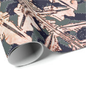 ギフトラッピングレース及び雪片のブルー ラッピングペーパー (ロールコーナー)