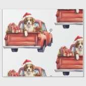 ギフトラッピング付きクリスマス犬紙 ラッピングペーパー (フラット)