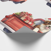 ギフトラッピング付きクリスマス犬紙 ラッピングペーパー (角)