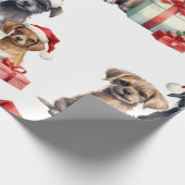 ギフトラッピング付きクリスマス犬紙 ラッピングペーパー (角)