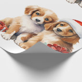 ギフトラッピング付きクリスマス犬紙 ラッピングペーパー (角)