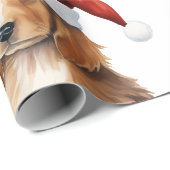 ギフトラッピング付きクリスマス犬紙 ラッピングペーパー (ロールコーナー)