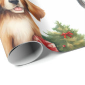 ギフトラッピング付きクリスマス犬紙 ラッピングペーパー (ロールコーナー)