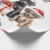 ギフトラッピング付きクリスマス犬紙 ラッピングペーパー (角)