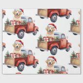 ギフトラッピング付きクリスマス犬紙 ラッピングペーパー (フラット)