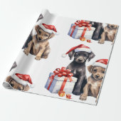 ギフトラッピング付きクリスマス犬紙 ラッピングペーパー (アンロールド)