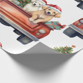ギフトラッピング付きクリスマス犬紙 ラッピングペーパー (角)