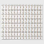 ギフトラッピング紙クマと青い風船 ラッピングペーパー (フラット)