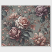 ギフトラッピング紙フローラプラム銅バラ ラッピングペーパー (フラット)