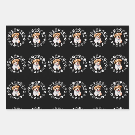 ギフトラッピング紙 – ワールド最高のズドッグパパ ラッピングペーパーシート (正面)