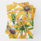 ギフトラップと黒い目スーザンフローラデザイン ラッピングペーパーシート (インサイチュ)