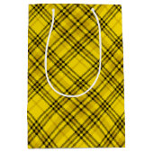 ギフトラップイエローブラックプラ市松模様にイド ミディアムペーパーバッグ (正面)