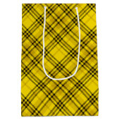 ギフトラップイエローブラックプラ市松模様にイド ミディアムペーパーバッグ (裏面)