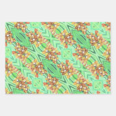 ギフトラップシートセット – オレンジと黄色の蘭 ラッピングペーパーシート (正面3)