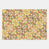 ギフトラップシートセット – オレンジと黄色の蘭 ラッピングペーパーシート (正面2)