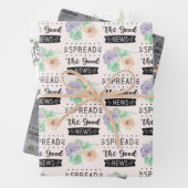 ギフトラップセットの3水色クリスマスバラエティ ラッピングペーパーシート (インサイチュ)