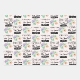 ギフトラップセットの3水色クリスマスバラエティ ラッピングペーパーシート