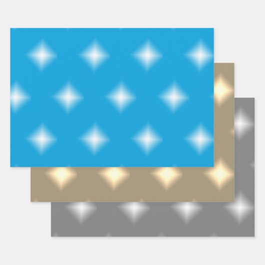 ギフトラップセット – クリスマススターズ ラッピングペーパーシート (セット)