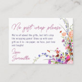 ギフトラップフローラブライダル表示シャワー要求なし エンクロージャーカード (正面)