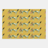 ギフトラップ中国の- 3色のドラゴン ラッピングペーパーシート (正面3)