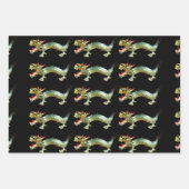 ギフトラップ中国の- 3色のドラゴン ラッピングペーパーシート (正面)