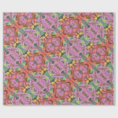 ギフトラップ転がSGレッド&ピンクポインセティアス ラッピングペーパー (フラット)